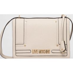 Love Moschino torebka kolor beżowy. Brązowe listonoszki Love Moschino, bez wzorów, na ramię, bez dodatków. Za 1,019.90 zł.