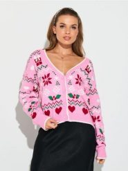 Sweter z motywem świątecznym - wielobarwny. Swetry Sinsay, l, bez wzorów, wizytowe, bez ramiączek. Za 69.99 zł.