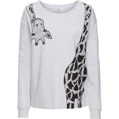Bluza dresowa z nadrukiem żyrafy bonprix jasnoszary melanż. Bluzy marki INOVIK. Za 74.99 zł.