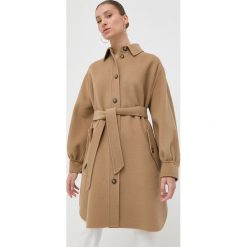 Weekend Max Mara płaszcz wełniany kolor brązowy przejściowy. Brązowe płaszcze Weekend Max Mara, bez wzorów, z wełny, bez kaptura. Za 2,749.90 zł.