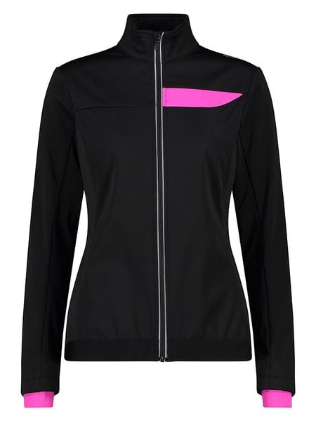 CMP Kurtka polarowa w kolorze czarno-różowym rozmiar: 48. Czarne kurtki CMP, bez wzorów, z materiału, bez kaptura. Za 193.70 zł.