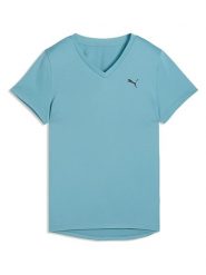 Puma Koszulka funkcyjna "Train All Day Essential" w kolorze turkusowym rozmiar: XS. Niebieskie t-shirty sportowe Puma, xs, bez wzorów, z materiału, bez ramiączek, outdoorowe. Za 85.95 zł.
