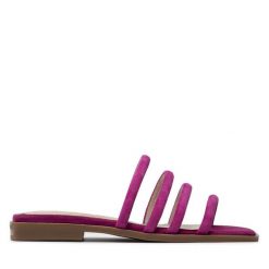 Klapki Eva Longoria. Czerwone klapki Eva Longoria, bez wzorów, bez obcasa, bez zapięcia. Za 349.99 zł.