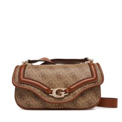 Torebka Guess. Brązowe listonoszki Guess, z aplikacjami, bez dodatków. Za 399.99 zł.
