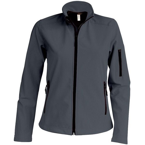 Kurtka damska Kariban Softshell. Szare kurtki KARIBAN, bez wzorów, z softshellu, bez kaptura. Za 205.00 zł.