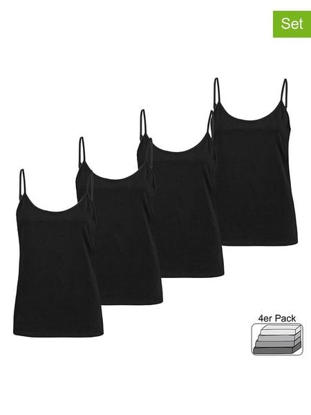 Sublevel Topy (4 szt.) w kolorze czarnym rozmiar: XS. Czarne topy Sublevel, xs, bez wzorów, bez kołnierzyka, bez ramiączek. Za 74.63 zł.