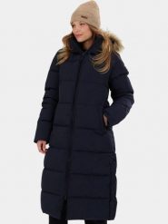 Płaszcz Zimowy Damski Fundango Meganne. Niebieskie płaszcze FUNDANGO, na zimę, m, bez wzorów, z futra, eleganckie. Za 599.90 zł.