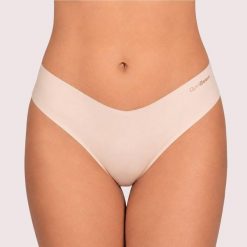 Figi damskie bezszwowe beżowe Comfy 3Pak. Brązowe figi GYMBEAM, bez wzorów, z elastanu. Za 80.90 zł.