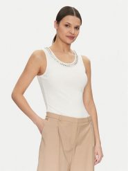 Guess Top 5RGP23 6299A Biały Regular Fit. Białe topy Guess, xxs, z aplikacjami, z wiskozy, bez kołnierzyka, bez ramiączek. Za 179.99 zł.