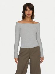 ONLY Bluzka Glamour 15339763 Szary Slim Fit. Szare bluzki ONLY, l, bez wzorów, z syntetyku, glamour, bez kołnierzyka, bez ramiączek. Za 59.99 zł.