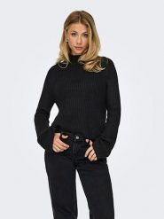 JDY Sweter w kolorze czarnym rozmiar: XL. Czarne swetry JDY, xl, bez wzorów, ze splotem, bez ramiączek. Za 61.60 zł.