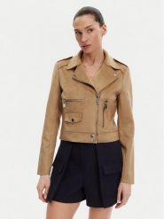 Morgan Kurtka z imitacji skóry 241-GOUSMI Beżowy Regular Fit. Brązowe kurtki Morgan, bez wzorów, ze skóry, bez kaptura. Za 239.99 zł.