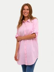 Kaffe Tunika Pauline 10508528 Różowy Relaxed Fit. Czerwone tuniki Kaffe, bez wzorów, z bawełny, bez kołnierzyka, bez ramiączek. Za 139.99 zł.
