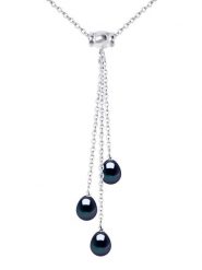 Mitzuko Srebrny naszyjnik "Talisman" z perłą - dł. 42 cm rozmiar: onesize. Czarne naszyjniki Mitzuko, z materiału, z perłą, srebrne. Za 304.99 zł.