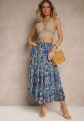 Niebieska Spódnica z Wiskozy Ozdobiona Motywem Paisley Ellivae. Niebieskie spódnice Renee, na co dzień, l, bez wzorów, z wiskozy, eleganckie, midi, proste. W wyprzedaży za 39.99 zł.