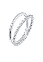 Elli Damski zestaw 2 częściowy Twisted Basic ze srebra próby 925 Sterling Silver Pierścionki 1 ct. Szare pierścionki Elli, srebrne. Za 328.99 zł.