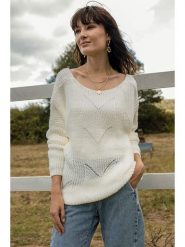 Milan Kiss Sweter w kolorze kremowym rozmiar: S. Brązowe swetry Milan Kiss, s, bez wzorów, z wełny, bez ramiączek. Za 91.99 zł.