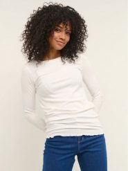 Kaffe Bluzka Drew 10507196 Biały Slim Fit. Białe bluzki Kaffe, xl, bez wzorów, z wiskozy, bez kołnierzyka, bez ramiączek. Za 189.99 zł.