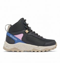 COLUMBIA Buty turystyczne damskie Trailstorm Ascend Mid WP shark cosmos-40.5. Czarne buty do biegania Columbia, bez wzorów, z gumy, bez zapięcia, do biegania. Za 255.05 zł.