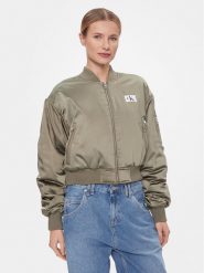 Calvin Klein Jeans Kurtka bomber J20J222591 Zielony Regular Fit. Zielone kurtki Calvin Klein Jeans, m, bez wzorów, z jeansu, bez kaptura. Za 699.99 zł.