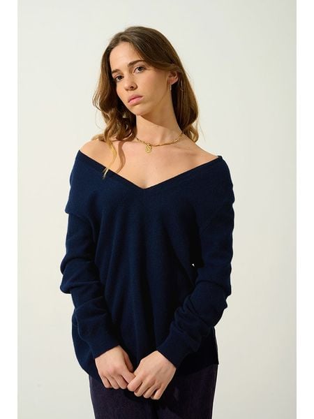 AUTHENTIC CASHMERE Kaszmirowy sweter "Giegn" w kolorze granatowym rozmiar: S. Niebieskie swetry AUTHENTIC CASHMERE, s, bez wzorów, z kaszmiru, bez ramiączek. Za 347.99 zł.