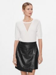 DKNY Sweter P2JSAXA5 Biały Regular Fit. Białe swetry DKNY, l, bez wzorów, z wiskozy, bez ramiączek. Za 429.99 zł.