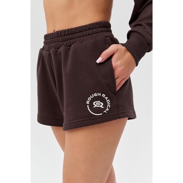 Damskie spodenki dresowe Rough Radical Cotton Active Shorts Women. Brązowe szorty sportowe ROUGH RADICAL, bez wzorów, z dresówki, na fitness i siłownię. Za 129.90 zł.