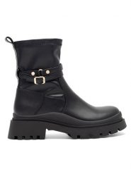 DeeZee Botki TINSLEY WS5650A-16 Czarny. Czarne botki DeeZee, bez wzorów, z tworzywa sztucznego, bez obcasa, na płaskiej podeszwie, bez zapięcia. Za 119.99 zł.