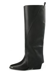 Loft37 Skórzane kozaki "Make It Right" w kolorze czarnym rozmiar: 38. Czarne kozaki loft37, na zimę, bez wzorów, bez obcasa, bez zapięcia. Za 786.95 zł.