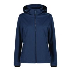 Kurtka softshell z odpinanym kapturem damska CMP. Niebieskie kurtki przejściowe sportowe CMP, xl, bez wzorów, z materiału, trekkingowe. Za 430.25 zł.