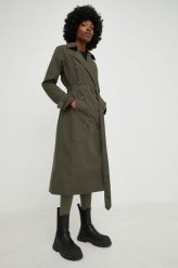 Answear Lab trencz damski kolor zielony przejściowy. Zielone płaszcze Answear Lab, l, bez wzorów, klasyczne, bez kaptura. Za 269.99 zł.