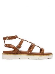 Patrizia Pepe Sandały PPJ398.24 Brązowy. Brązowe sandały Patrizia Pepe, bez wzorów, ze skóry, bez obcasa, na płaskiej podeszwie, bez zapięcia. Za 489.99 zł.