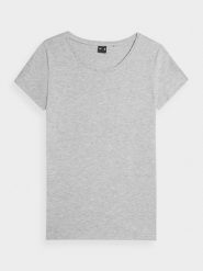 4F T-shirt regular gładki damski XXL. Szare t-shirty 4f, xxl, bez wzorów, z dzianiny, bez kołnierzyka, bez ramiączek. Za 49.99 zł.