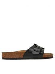 Birkenstock Klapki Catalina Bf 1027783 Czarny. Czarne klapki Birkenstock, bez wzorów, ze skóry, bez obcasa, bez zapięcia. Za 359.99 zł.