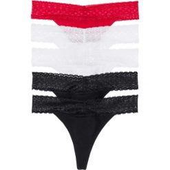 Stringi z koronką (5 par). Białe stringi bonprix, bez wzorów, z koronki. Za 64.95 zł.