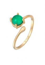 Elli PREMIUM Damski pierścionek otwarty z agatem w pozłacanym srebrze 925 Sterling Silver Pierścionki 1 ct. Szare pierścionki Elli PREMIUM, z agatem, pozłacane. Za 283.99 zł.