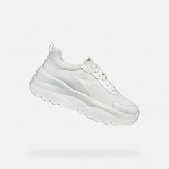 Buty GEOX D XTORS Biały. Białe trekkingi Geox, bez wzorów, z syntetyku, bez zapięcia, trekkingowe. Za 338.99 zł.