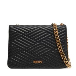 Torebka DKNY. Czarne kopertówki DKNY, bez wzorów, wizytowe, bez dodatków. Za 519.99 zł.