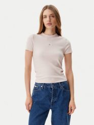 Calvin Klein Jeans T-Shirt J20J225245 Różowy Slim Fit. Czerwone t-shirty Calvin Klein Jeans, xs, bez wzorów, z bawełny, bez kołnierzyka, bez ramiączek. Za 119.99 zł.