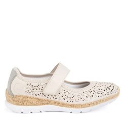 Baleriny Rieker. Brązowe baleriny Rieker, bez wzorów, bez obcasa, bez zapięcia. Za 329.99 zł.