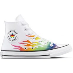 Buty sportowe Converse Chuck Taylor All Star. Białe buty treningowe Converse, bez wzorów, bez zapięcia. Za 390.00 zł.