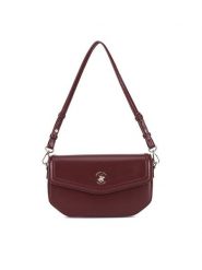 Beverly Hills Polo Club Torebka BHPC-L-001-06 Bordowy. Czerwone torebki klasyczne Beverly Hills Polo Club, bez wzorów, z materiału, bez dodatków. Za 179.99 zł.