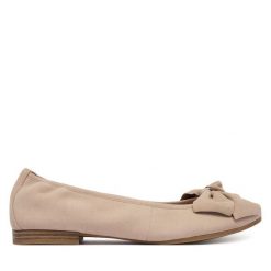 Baleriny Tamaris. Brązowe baleriny Tamaris, bez wzorów, bez obcasa, bez zapięcia. Za 299.99 zł.