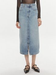Tommy Hilfiger Spódnica jeansowa WW0WW42882 Niebieski Straight Fit. Niebieskie spódnice Tommy Hilfiger, bez wzorów, z bawełny. Za 359.99 zł.