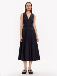 TWINSET Sukienka letnia 231TT2230 Czarny Regular Fit. Czarne sukienki Twinset, bez wzorów, z bawełny, bez kołnierzyka, bez ramiączek. Za 1,249.00 zł.