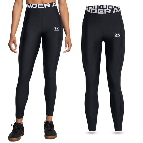 Legginsy termoaktywne damskie Under Armour HeatGear Rib szybkoschnące. Czarne bielizna termoaktywna damska Under Armour, bez wzorów, sportowe. Za 251.05 zł.