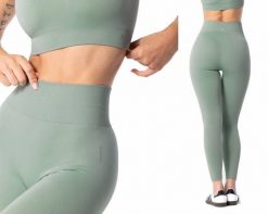Legginsy treningowe damskie Carpatree Simply Seamless. Zielone legginsy Carpatree, bez wzorów, z materiału, klasyczne. Za 129.99 zł.