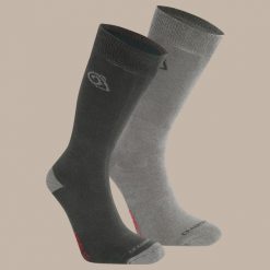 Skarpety turystyczne Craghoppers NosiLife Travel Twin Pack Socks. Brązowe skarpetki Craghoppers, bez wzorów. Za 169.99 zł.