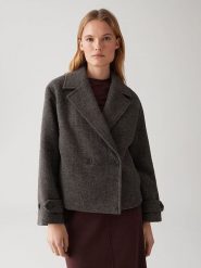 OPUS Kurtka przejściowa w kolorze ciemnobrązowym rozmiar: 38. Brązowe kurtki Opus, bez wzorów, z wełny, bez kaptura. Za 304.99 zł.