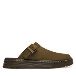 Klapki Dr. Martens. Zielone klapki Dr Martens, bez wzorów, bez obcasa, bez zapięcia. Za 519.99 zł.